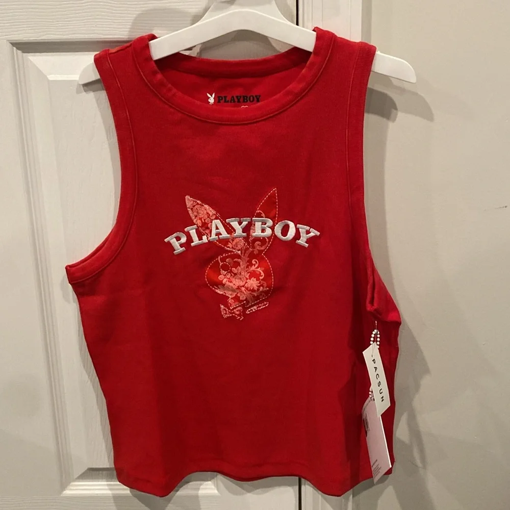 Playboy By PacSun Tank Top - Size Large - NWT! summer tops shirts red shirt y2k - Picture 4 of 10